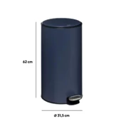 5five Simply Smart Delta Metal Pedallı 30 LT Çöp Kutusu Petrol Mavisi - 2
