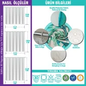 Banyo Duş Perdesi Tasarım Dekor Soyut Şekilli Mavi Beyaz Gri Dijital Baskılı En 175 cm - 7