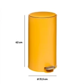 5five Simply Smart Delta Metal Pedallı 30 LT Çöp Kutusu Sarı - 2