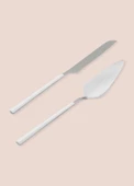 The Mia Bianco Pasta Servis Takımı Gümüş 2 Parça CKB0249 - 3