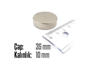 Neodyum Mıknatıs Silindir Çap 35mm , Kalınlık 10mm   ( 1 Adet) - 2