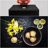 Monozone Fotoğraf Stüdyosu Profesyonel Çadır Kiti Led Işıklı 80x80 Cm Taşıma Çantalı Ürün Fotoğraf Çekim Çadırı Pratik Katlanabilir Aydınlatma Çadırı - 7