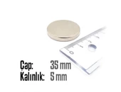 Neodyum Mıknatıs Silindir Çap 35mm , Kalınlık 5mm   ( 1 Adet) - 2