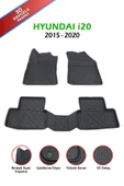 Havuzlu 3d Siyah Paspas Takımı, HYUNDAI i20 2015-2020 Arası 3d Havuzlu Paspas, HediyeAraç Kokusu - 2