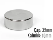 Neodyum Mıknatıs Silindir Çap 35mm , Kalınlık 10mm   ( 1 Adet) - 1