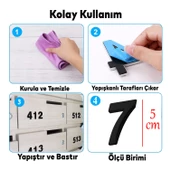 Yapışkanlı Kapı Numarası Küçük Boy 50 mm 5 cm Numara 7 Rakam Yedi Sayı Siyah Renk Numaralar 1 Adet thumbnail 2