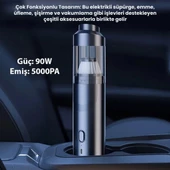 Polham 90W 5000PA 3600Mah Uzun Şarjlı El Tipi Süpürge, Araç Süpürgesi, Vakum,Üfleme Özellikli Süpürge - 4