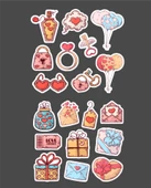 14 Şubar sevgililer günü hediye çıkartmaları süsleme etiketleri- 2li set -etiket kağıdı thumbnail 4