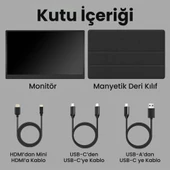 NPO NPM6 15.6" IPS FHD 5ms 60Hz Type-C Telefon ve Oyun Konsolu Uyumlu Metal Kasa Taşınabilir Monitör - 12