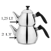 Schafer Çelik Çaydanlık Takımı Ortaboy Siyah Renk Tea Chef - 2