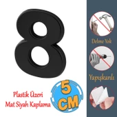Yapışkanlı Kapı Numarası Küçük Boy 50 mm 5 cm Numara 8 Rakam Sekiz Sayı Siyah Renk Numaralar 1 Adet thumbnail 1