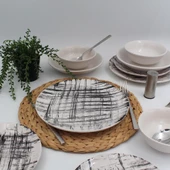 Ekose 18 Parça 6 Kişilik Siyah Yemek Takımı Düz thumbnail 4