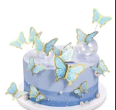 KELEBEK DEKORATİF SÜS VARAKLI KIRMIZI 1 SET 63 ADET - 2