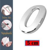 Kapı Numarası Yapışkanlı Küçük Boy 50 mm 5 cm Numara 0 Rakam Sıfır Sayı Krom Renk Numaralar 1 Adet - 1