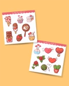 Sevgililer günü sticker set- 14 şubat sticker - hediye süsleme çıkartmaları- 2 li Set - Mat Etiket Kağıdı - 1