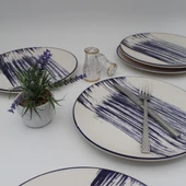 Royal 25 Cm Seramik Servis Tabağı 6 Adet Desenli - 2