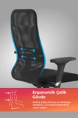 Ergolife Sit 8 Ofis Koltuğu | Ayarlanabilir Kolçaklı, Fileli Ayarlanabilir, Bilgisayar Sandalyesi -DF.D.1.243 - 2