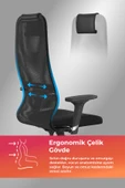 Ergolife Sit 8 Ofis Koltuğu | Ayarlanabilir Kolçaklı, Fileli, Yüksek Arkalıklı, Bilgisayar Sandalyesi -DA.D.1.243 - 2