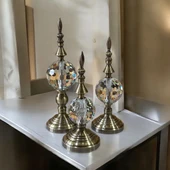 3’Lü Kesme Cam Dekoratif Alem Küre Eskitme Renk - 2