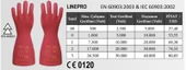 1 Çift  Elektrikçi Eldiveni  Class 0 Doğal Kauçuk Eldiven Starline Lınepro 1000v.Ac 5000v.Ac - 2