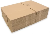 Baskısız Oluklu Kraft Karton Kargo Taşınma Depolama Kolisi - 60x40x30 Cm. - 10 Adetlik Paket thumbnail 1