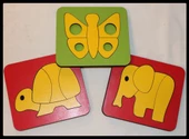 Ahşap Montessori Üçlü Puzzle - 1