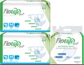 Flexi Life Yetişkin Hasta Bezi Bel Bantlı Tekstil Yüzeyli Orta 60 Adet + Yatak Koruyucu Örtü 30 Adet thumbnail 1