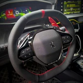 DİKİŞLİ DİREKSİYON KILIFI KARBON NOKTA DERİ KIRMIZI YÜZÜK/DİKİŞLİ PEUGEOT 3008 2008 - 1