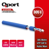 QPORT Q-CAT6M UTP 305M UTP 23AWG MAVİ NETWORK KABLO thumbnail 1