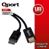 QPORT Q-DPH DISPLAY PORT TO HDMI CEVIRICI 1.8M KABLO - 1