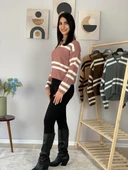 Kadın Polo Yaka Sakallı Triko Crop Kazak(Pembe) thumbnail 4