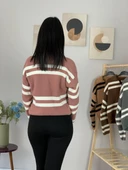 Kadın Polo Yaka Sakallı Triko Crop Kazak(Pembe) thumbnail 7