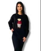 Kadın Teddy Bear Bisiklet Yaka Triko Kazak (Siyah) thumbnail 1