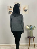 Kadın Füme Pinterest Model Kol Yırtmaçlı Balıkçı Yaka Triko Kazak thumbnail 4