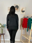 Kadın Sakallı Triko Crop Hırka(Siyah) - 6