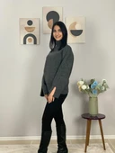 Kadın Füme Pinterest Model Kol Yırtmaçlı Balıkçı Yaka Triko Kazak thumbnail 3