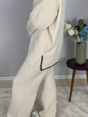 Kadın Çoban Dikişli Rahat Kesim Triko Takım(Beyaz) thumbnail 7