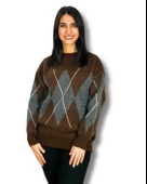 Kahve Füme Baklava Desenli Kazak thumbnail 1