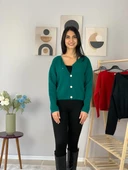 Kadın Sakallı Triko Crop Hırka(Yeşil) thumbnail 6