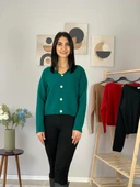 Kadın Sakallı Triko Crop Hırka(Yeşil) thumbnail 3