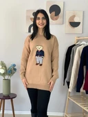 Kadın Teddy Bear Bisiklet Yaka Triko Kazak (Taş) - 3