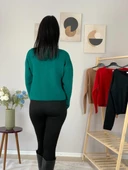 Kadın Sakallı Triko Crop Hırka(Yeşil) thumbnail 5