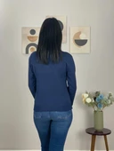 Kadın Teddy Bear Nakışlı Lacivert Triko Kazak thumbnail 5