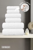 6lı Greek Havlu Seti - 2 Adet El Havlusu 50x90, 2 Adet Banyo Havlusu 70x140 ,2 Adet Ayak Havlu 50x70 - 1