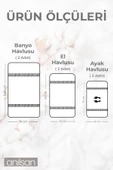 6lı Greek Havlu Seti - 2 Adet El Havlusu 50x90, 2 Adet Banyo Havlusu 70x140 ,2 Adet Ayak Havlu 50x70 - 3