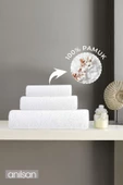 3lü Beyaz Havlu Seti -1 Adet El Havlusu 50x90 1 Adet Banyo Havlusu 70x140 1 Adet Ayak Havlusu 50x70 - 1