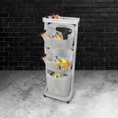 Titiz Plastik Kat Kat Sepet Organizeri No4 Açık Gri - 3