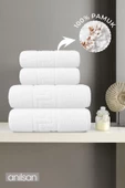 4'lü Greek Havlu Set %100Pamuk - 2 Adet El Havlusu 50x90 ve 2 Adet Banyo Havlusu 70x140 - 1