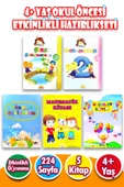 4 + Yaş Okul Öncesi Etkinlikli Eğlenceli Hazırlık Seti - 224 Sayfa - 5 Kitap - 1