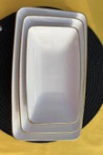 Gönül 3'lü Kayık Tabak Beyaz Gold G2801 - 3